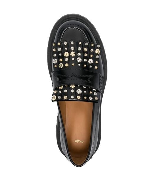 Maje Black Stud-Detail Platform Shoes