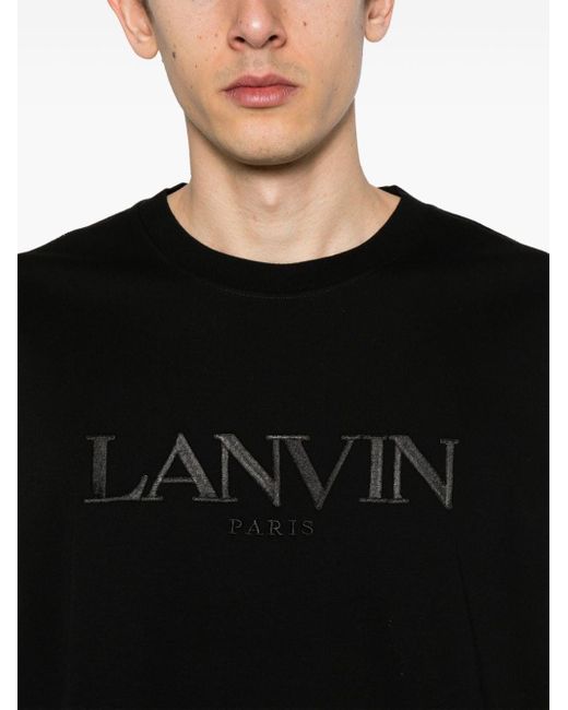 T-shirt con ricamo di Lanvin in Black da Uomo
