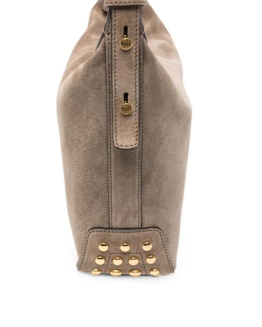 Tod's Gray Mini Studded-Embellished Tote Bag