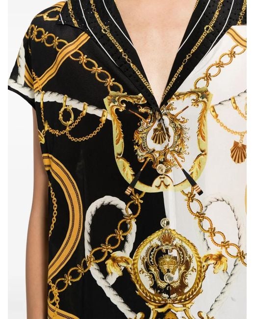 Camilla バロックパターン シルクシャツ Black