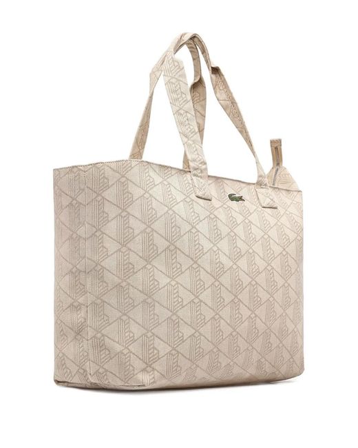 Lacoste Natural Summer Pack Geometric-Pattern Tote Bag