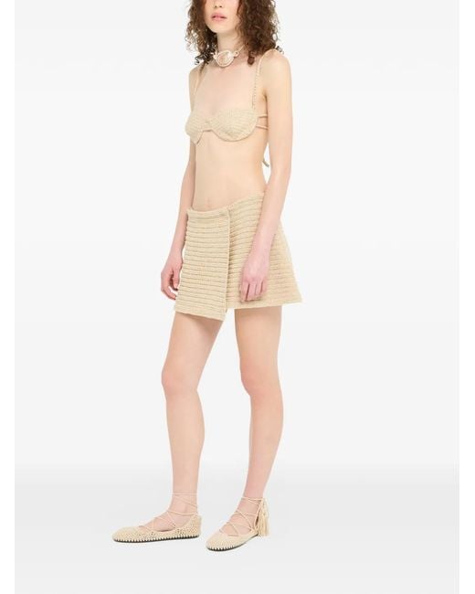 Alanui Natural Wrap Mini Skirt