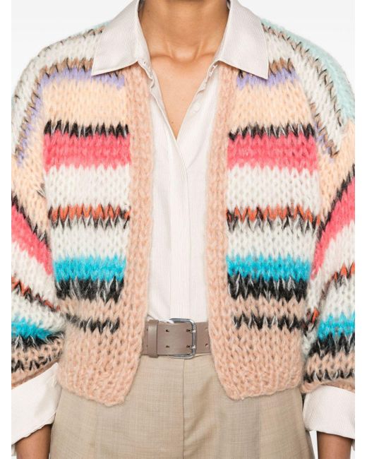 Maiami Multicolor Striped Chunky-knit Cardigan