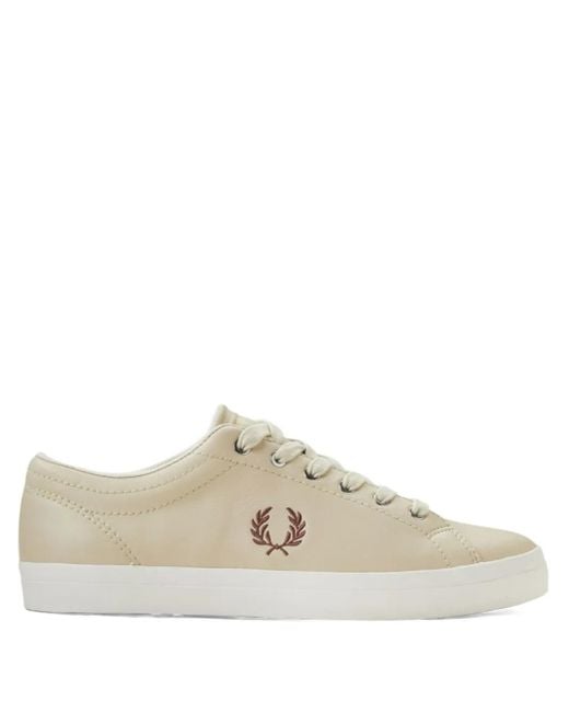 Fred Perry White Logo-embroidered Leather Sneakers for men