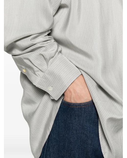 The Row White Granada Button-Down Striped Shirt for men