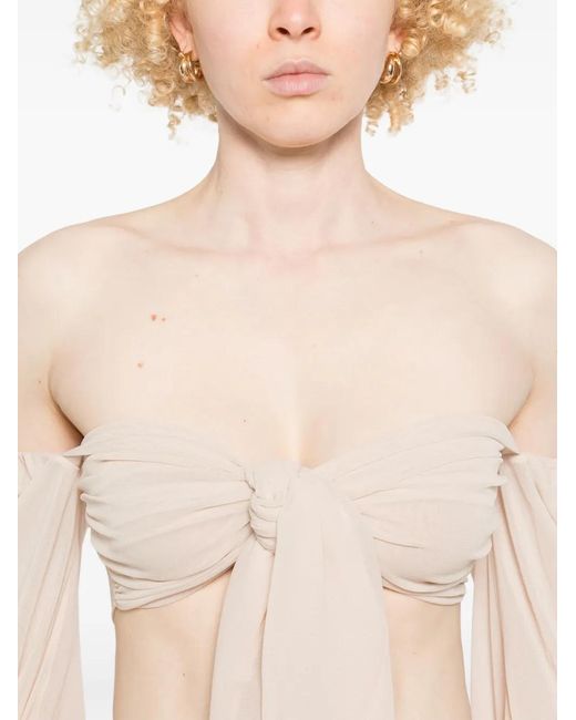 Philosophy Di Lorenzo Serafini Natural Draped-Detail Top