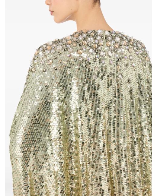 Jenny Packham Metallic Fontaine Sequin-Embellished Maxi Dress
