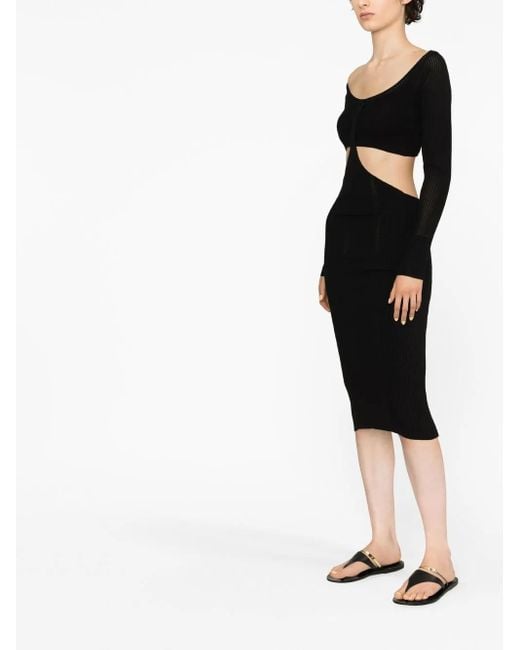 Philosophy Di Lorenzo Serafini Black Cut-Out Detail Knit Dress