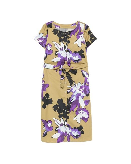 Psophia White Floral Tie-Waist Dress