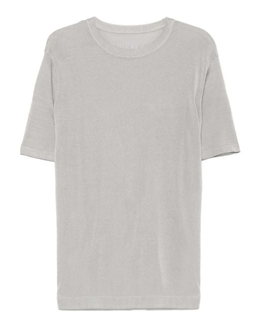 Isa Boulder Gray Fine-Knit T-Shirt for men