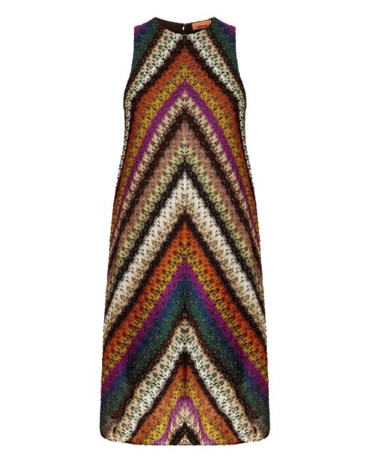 Missoni ジグザグパターン ミニドレス Orange