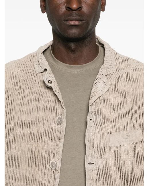 Giorgio Brato Natural Pocketed Textured Leather Jacket for men