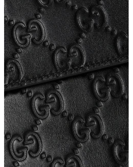 Gucci Black Gg-Embossed Phone Bag for men
