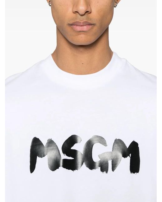 MSGM White T-Shirt for men