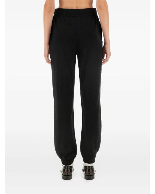 Moschino Black Drawstring Logo Trousers
