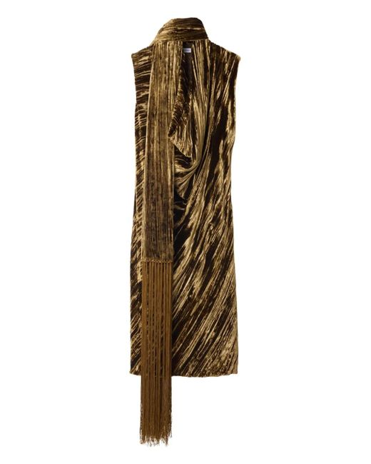 Robe En Velours À Coupe Mi-Longue Burberry en coloris Metallic