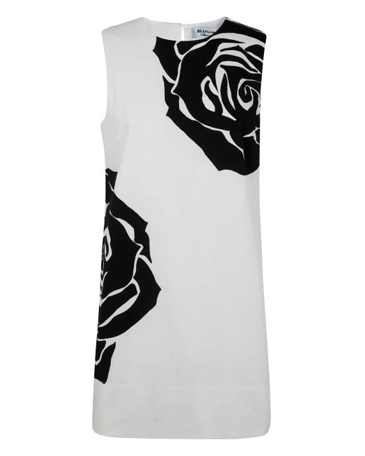 Robe Courte À Fleurs Blugirl Blumarine en coloris White