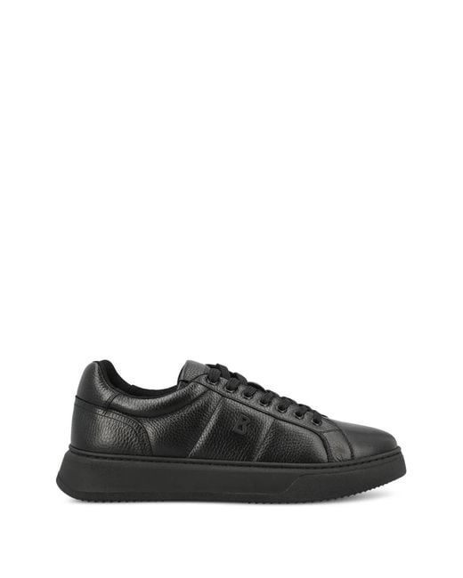 Bogner Black Logo-Plaque Leather Sneakers for men