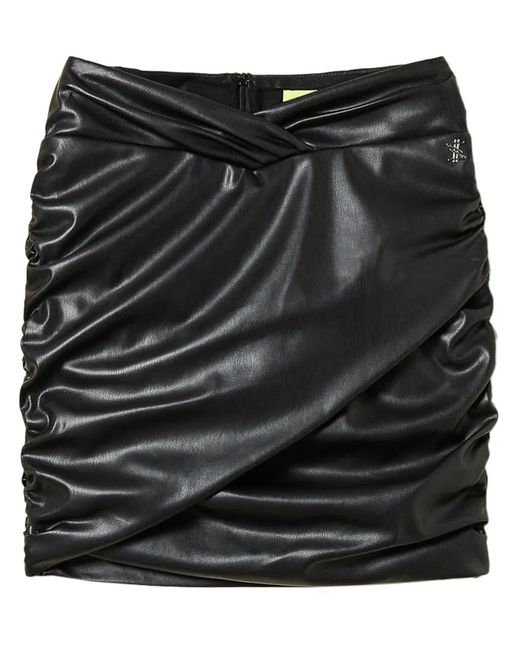 Twinset Black Myfo Gathered Mini Skirt