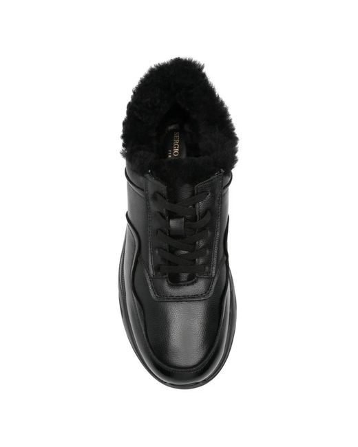 SERGIO MORETTI FIRENZE Black Round-Toe Sneakers for men