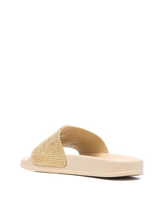 Philipp Plein Natural Skull Strass Pool Slides