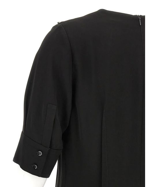 Sportmax ショートスリーブ クルーネックドレス Black