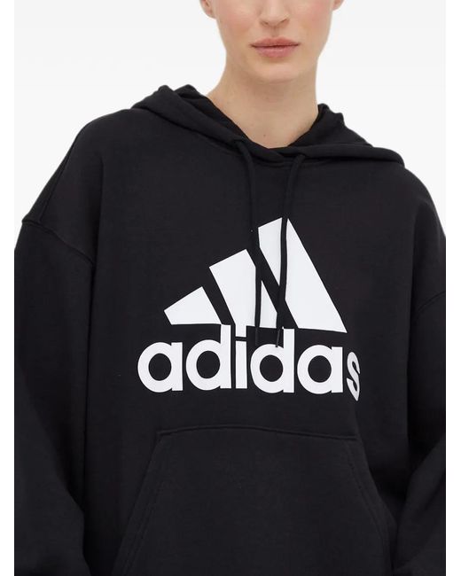 Adidas Blue Essentials Big Logo Oversized French Terry Hoodie