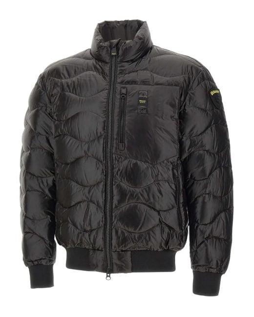 Blauer Gray Quilted Bomber Jacket for men