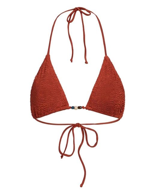 Bondeye Red Beaded Ingrid Bikini Top