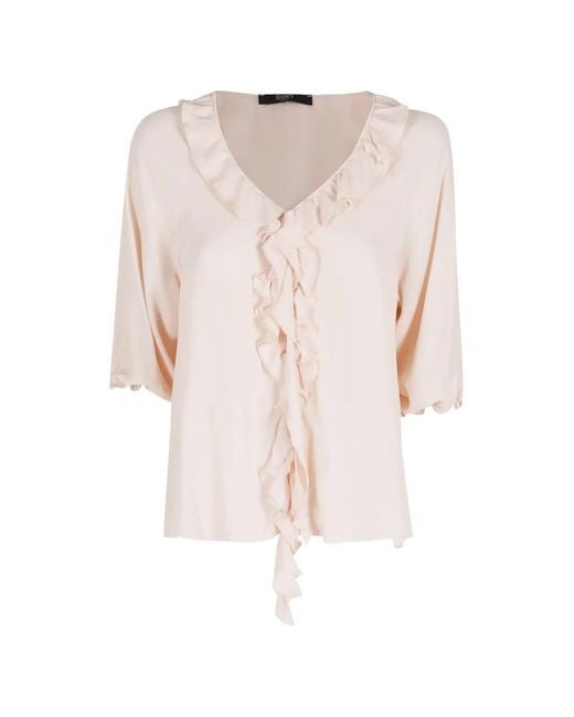 Seventy Pink Ruffled V-Neck Top