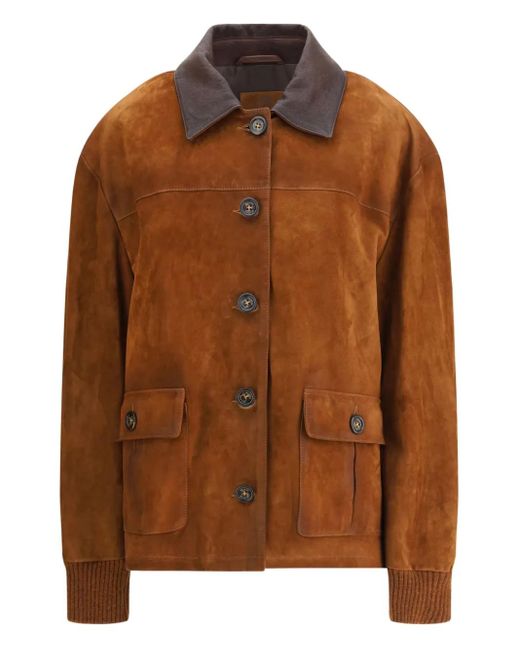 Valstar Brown Suede Buttoned Jacket for men