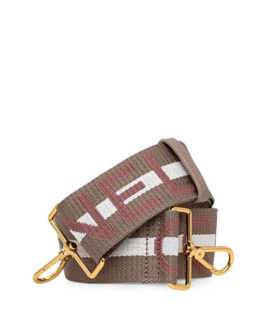 Coccinelle Brown Logo-Jacquard Bag Strap