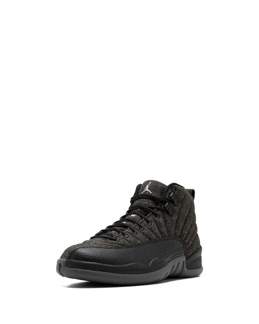 Nike Black Air 12 Retro Wool "Dark/Metallic" Sneakers for men