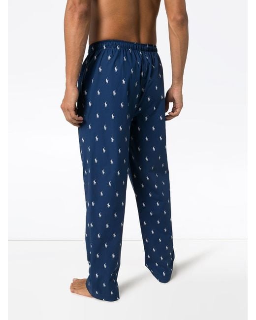 Polo Ralph Lauren Logo Print Pyjama Trousers in Blue for Men | Lyst Canada