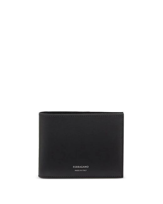 Ferragamo Black Bi-Fold Leather Wallet for men
