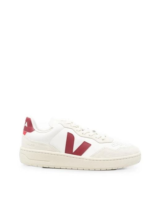 Veja Pink V-90 Leather Sneakers