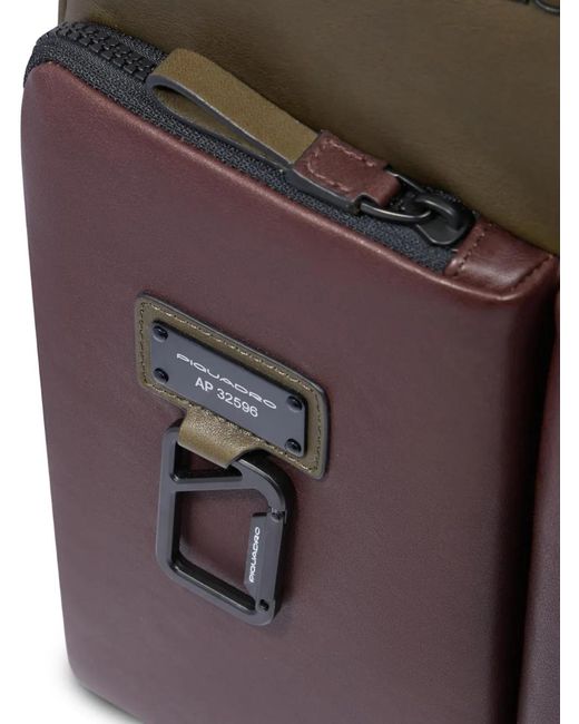 Piquadro Brown Sac À Dos En Cuir À Design Extensible for men