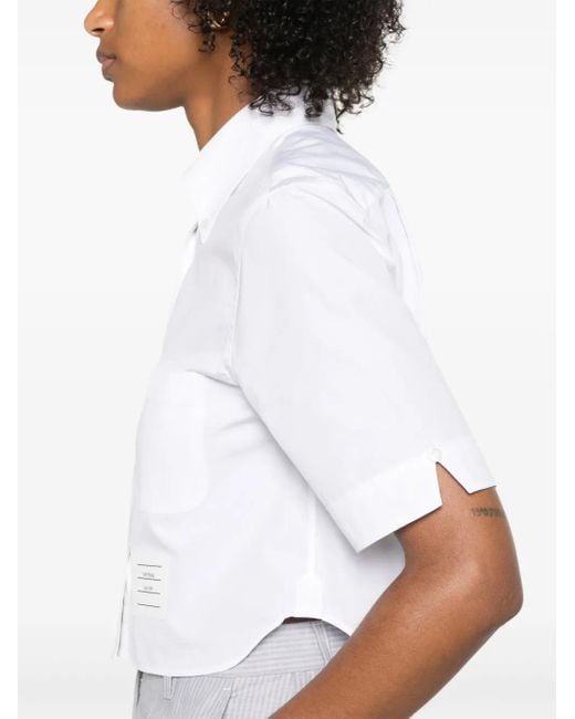 Camicia Crop di Thom Browne in White