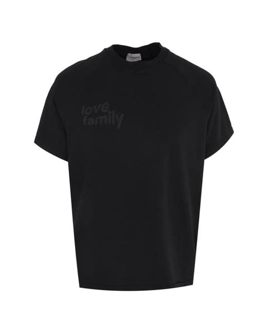 FAMILY FIRST Black Slogan-Print Short-Sleeved T-Shirt for men