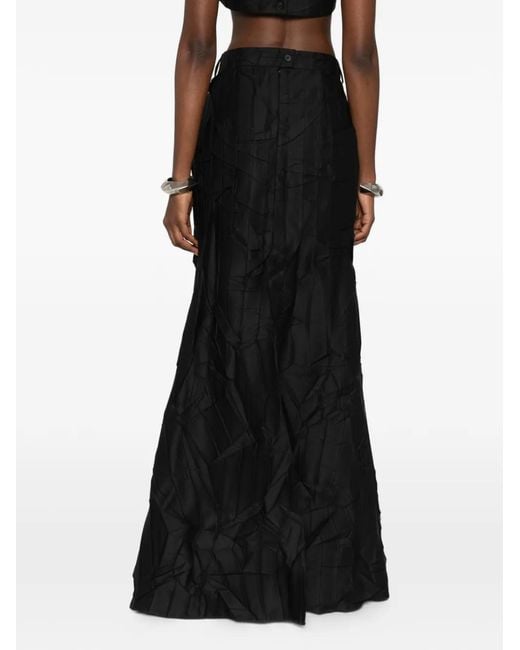 MEDEA Black Wrinkled Maxi Skirt