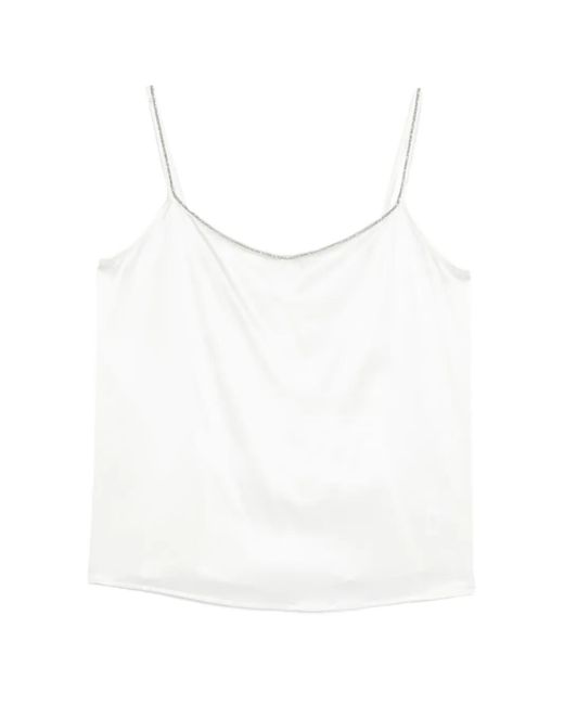Panicale White Beaded-Strap Top