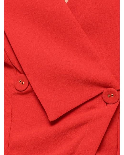 Nissa Red V-Neck Buttoned Top