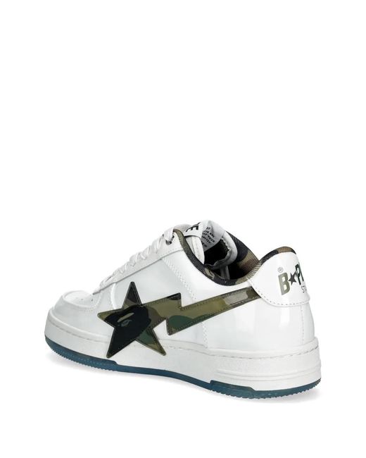 A Bathing Ape White Star-Embellishment Sneakers