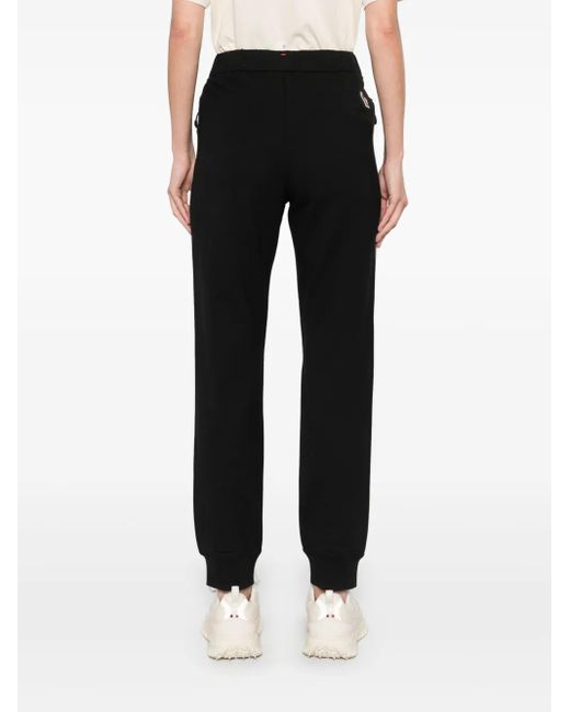 Moncler Black Jersey-Texture Track Pants