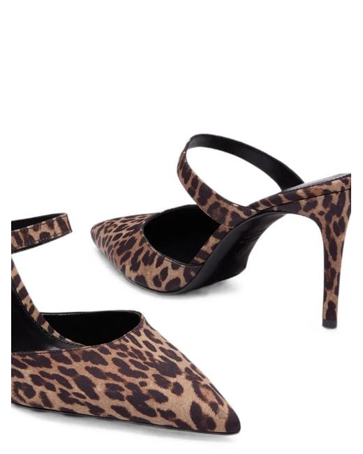 Stuart Weitzman White Stuart Power Leopard-Print Mules