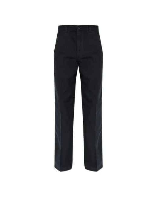 DIESEL Black Distressed Chino Trousers for men
