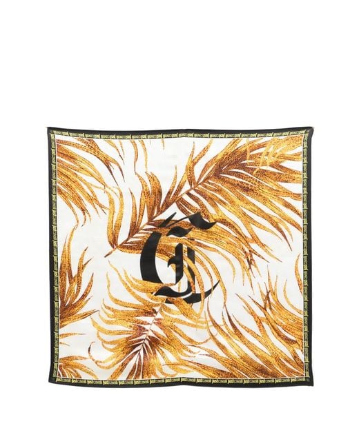 Just Cavalli Metallic Logo Print Scarf