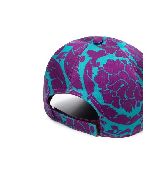 Versace Blue 'Barocco Silhoutte' Baseball Cap for men