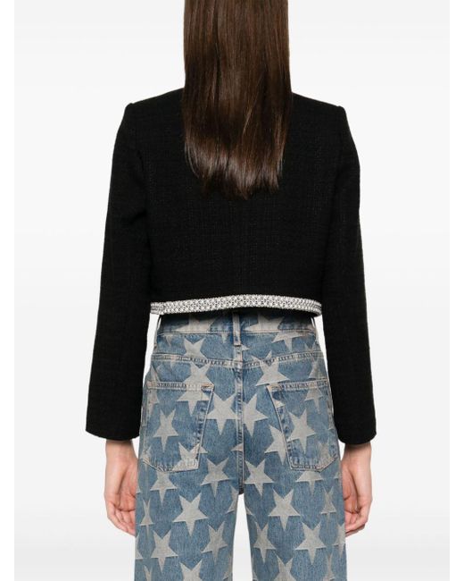 Sandro Black Cropped Tweed Jacket