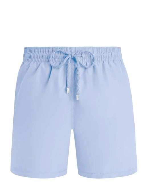 Vilebrequin Blue Moorea Logo-Appliqué Swim Shorts for men